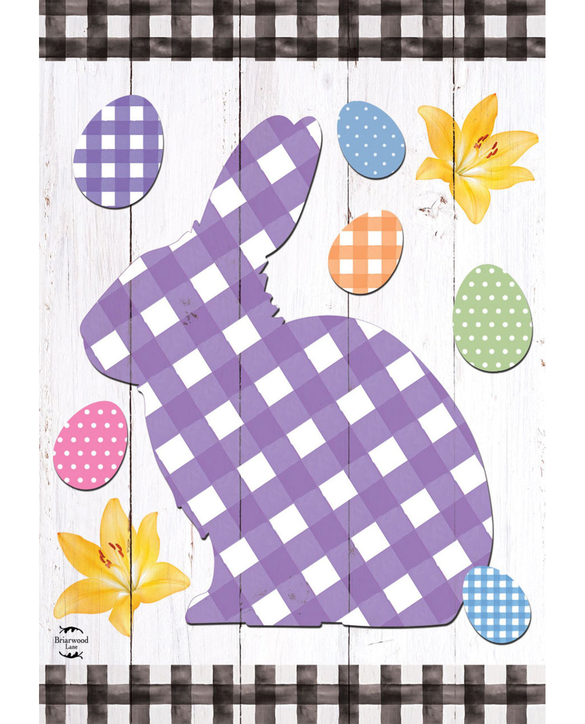 Checkered Spring Bunny Garden Flag