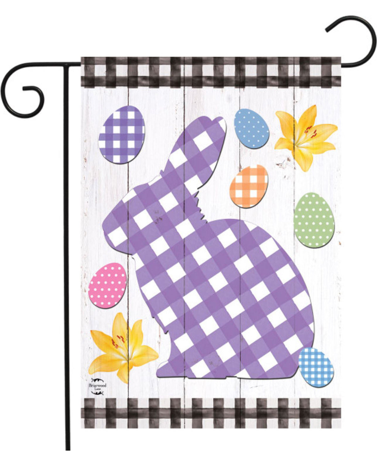 Checkered Spring Bunny Garden Flag