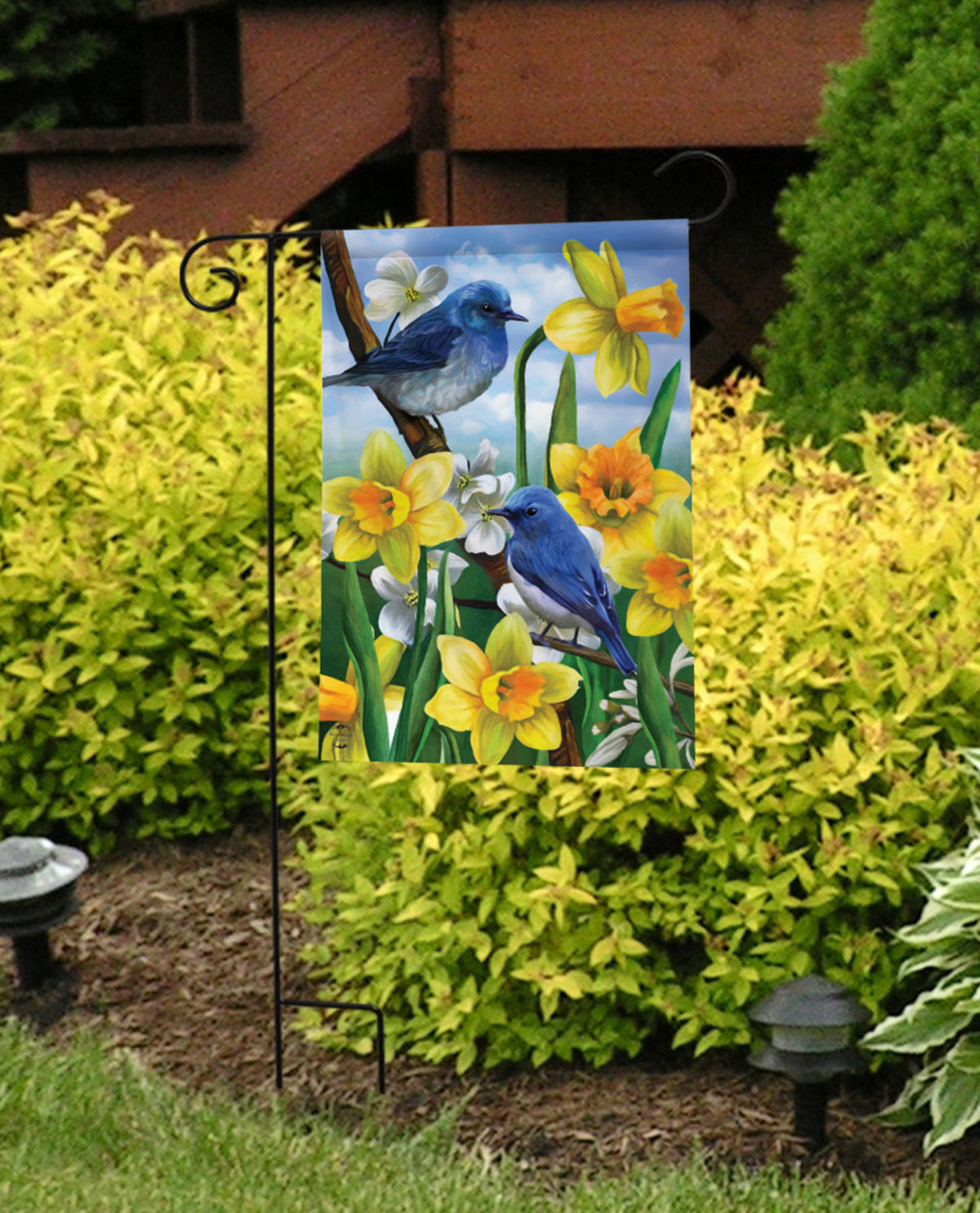 Bluebirds & Daffodils Garden Flag