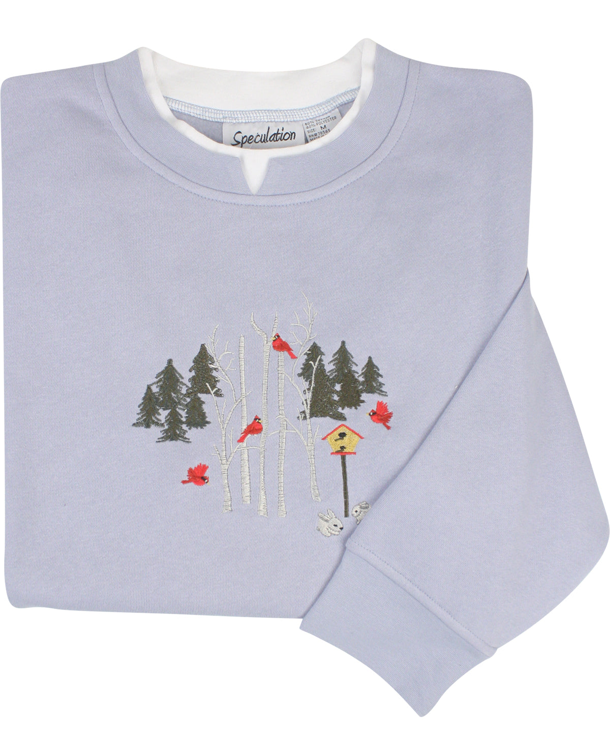 Speculation Petite Embroidered Fashion Fleece Pullover