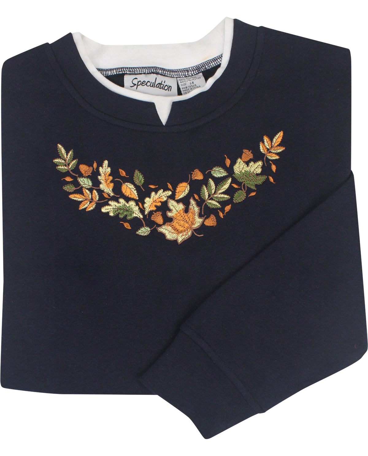 Speculation Petite Embroidered Fashion Fleece Pullover