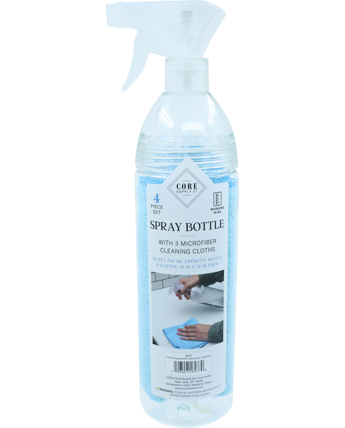 Pure Clean Spray Bottle & Microfiber Cloth Set