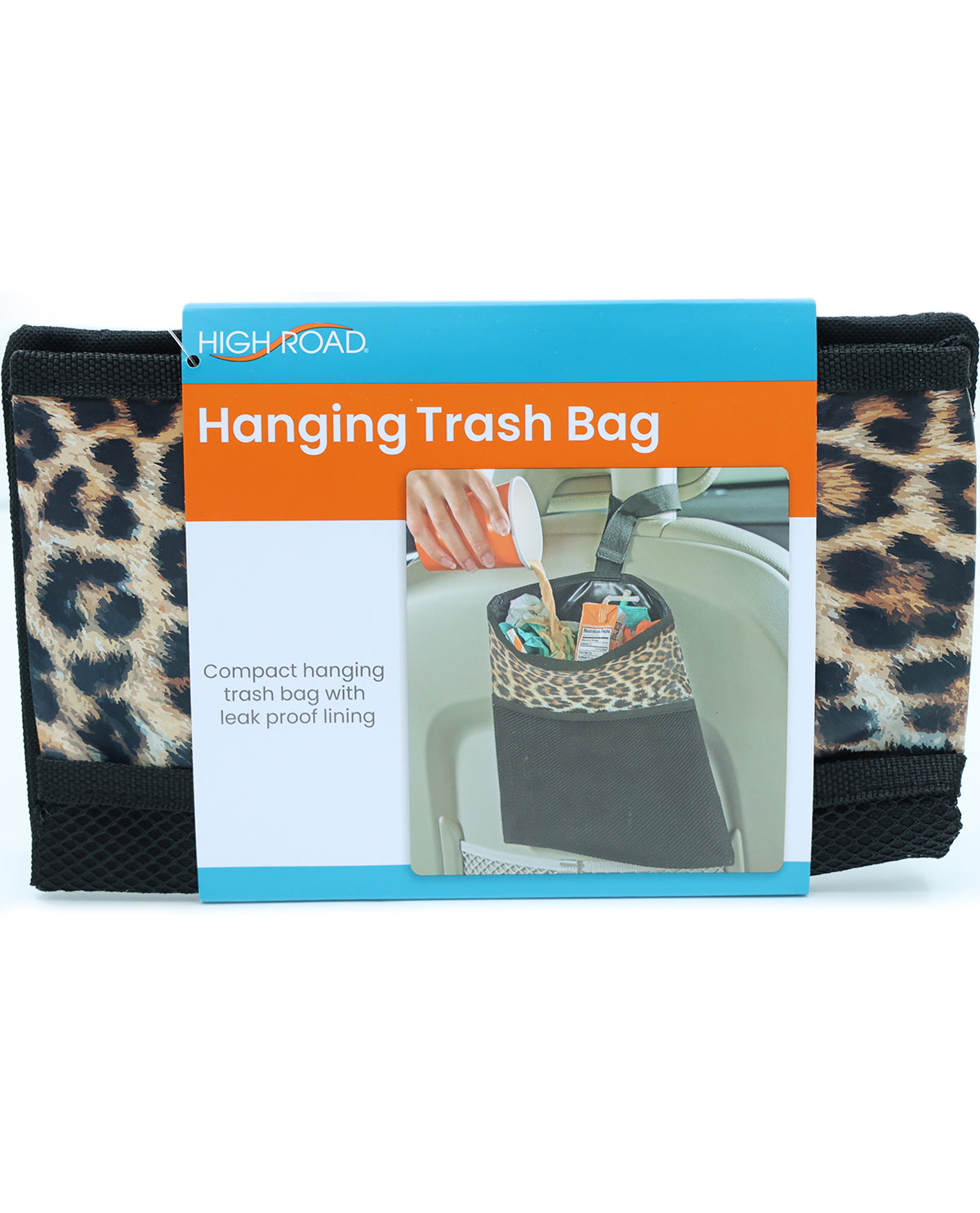 Leopard Print Automotive Hanging Waste Bag