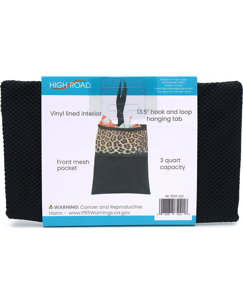 Leopard Print Automotive Hanging Waste Bag