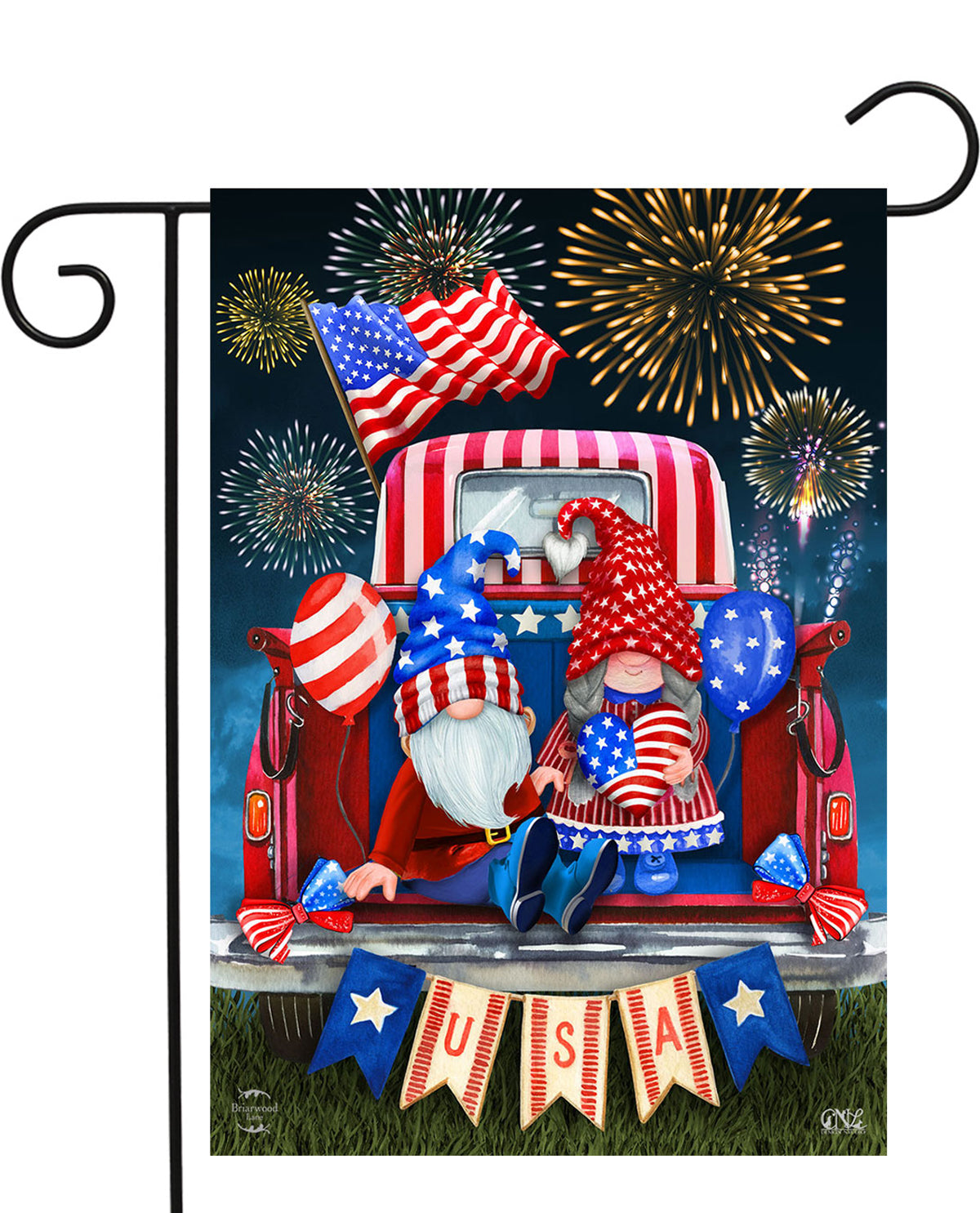 USA Gnomes Garden Flag
