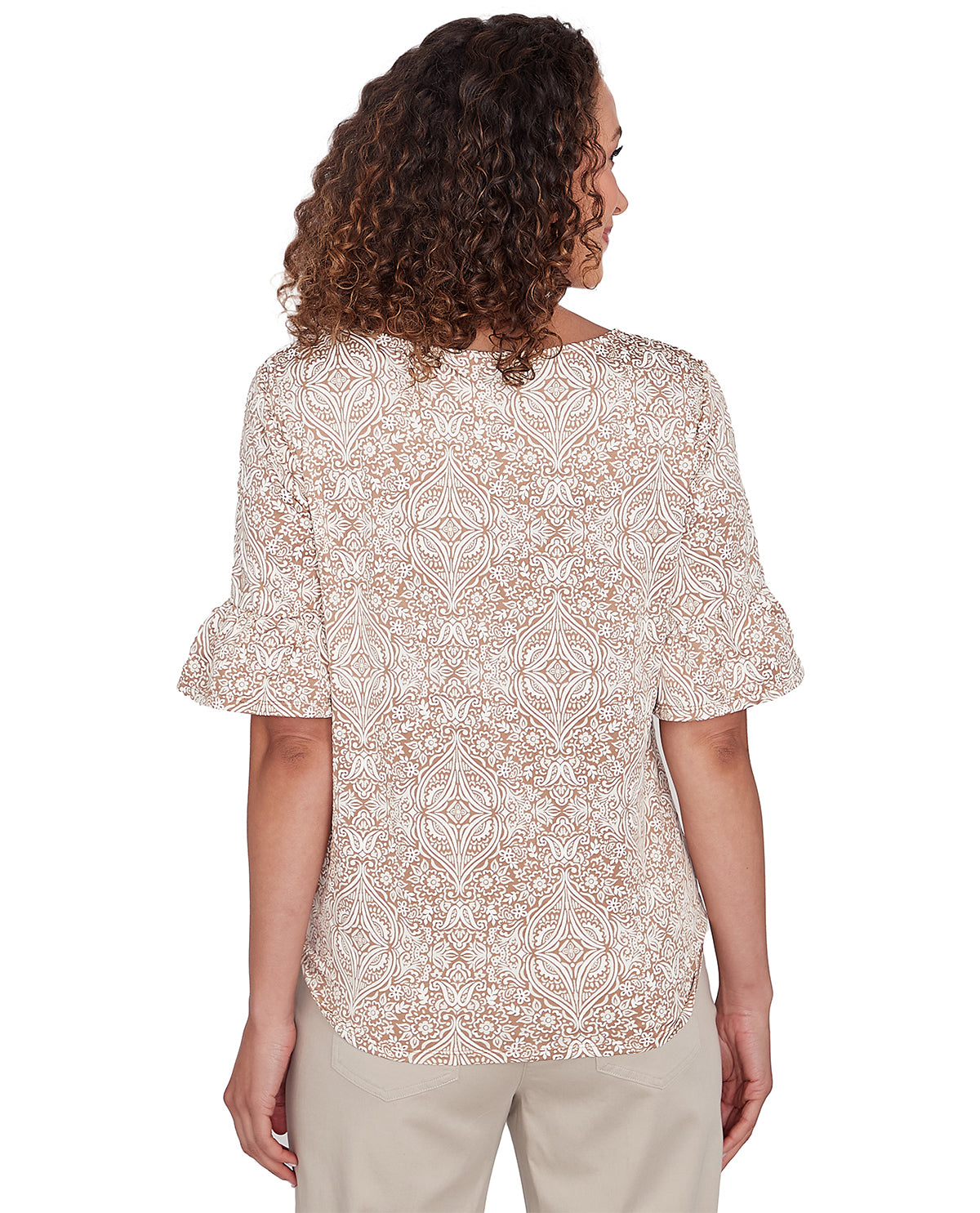 Ruby Road Missy Keep It Natural Short Sleeve Side Tie Top