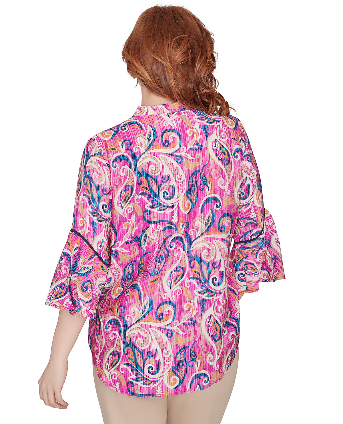 Ruby Road Missy Global Luxe 3/4 Sleeve Embellished Paisley Top
