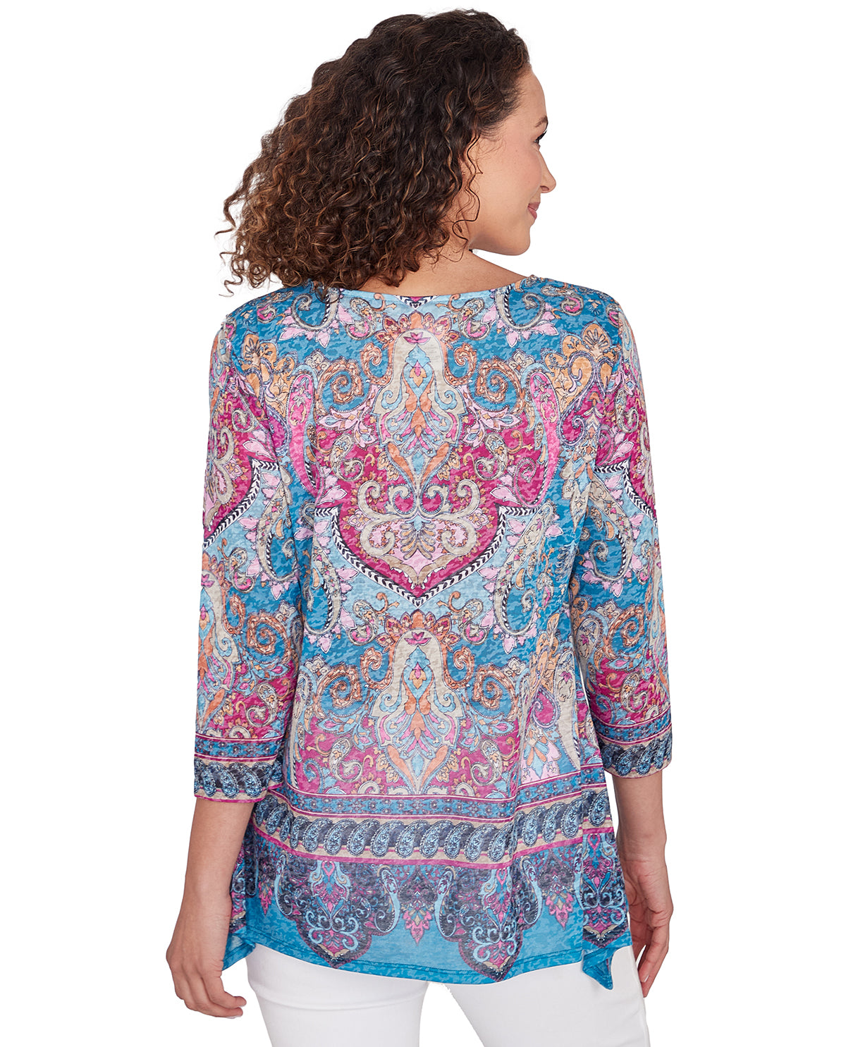 Ruby Road Missy Global Luxe Scoop Neck Abstract Knit Top