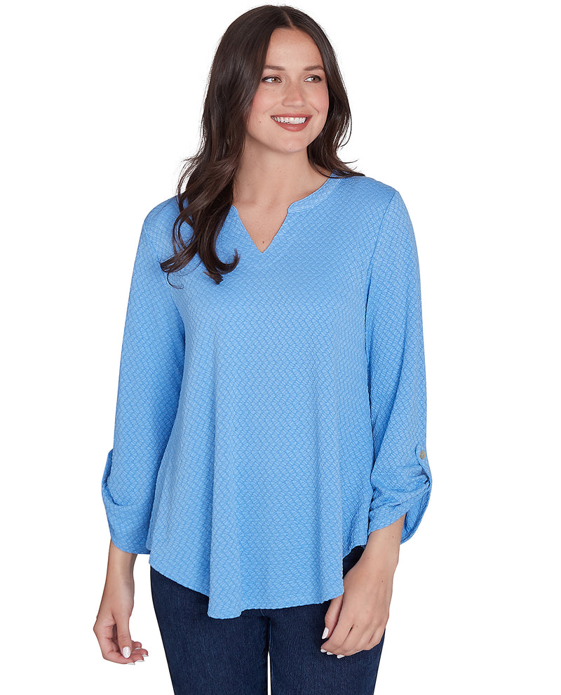 Ruby Road Missy Color Code 3/4 Sleeve Solid Knit Top