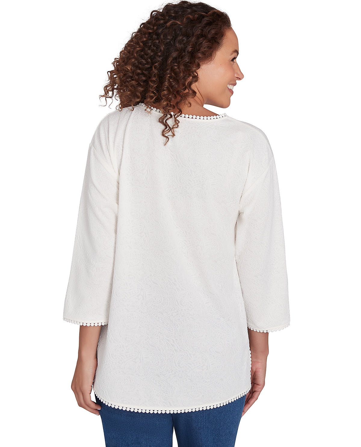 Ruby Road Missy New & Now 3/4 Sleeve Jacquard Knit Top