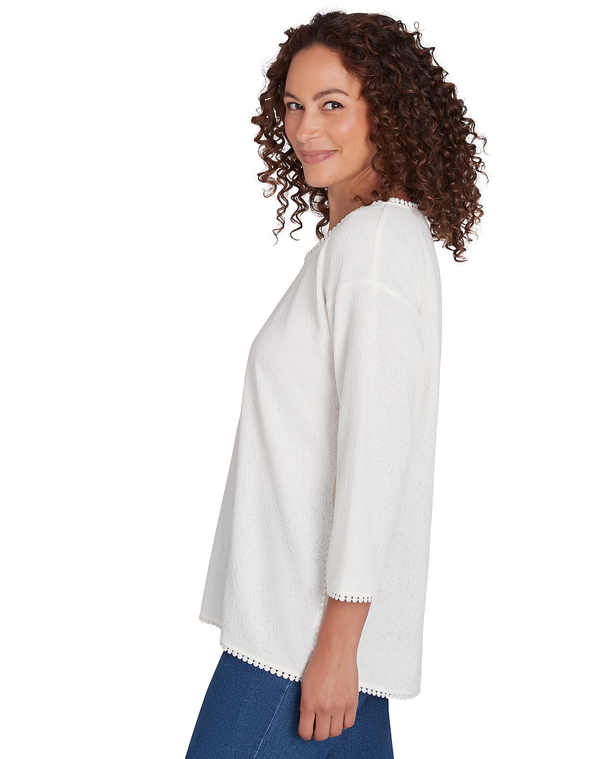 Ruby Road Missy New & Now 3/4 Sleeve Jacquard Knit Top
