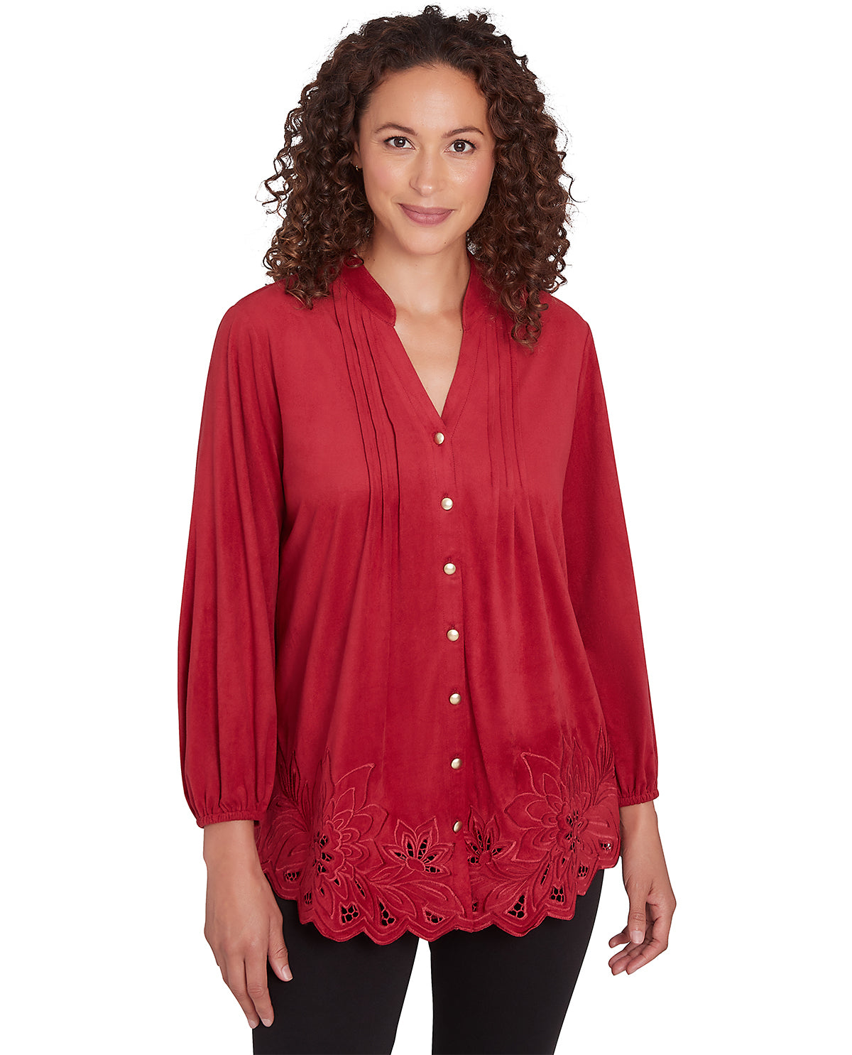 Ruby Road Go Wild Light Weight Suede Top