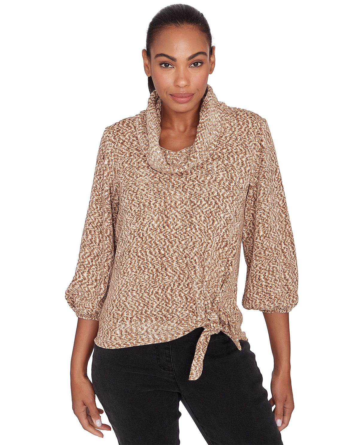 Ruby Road Go Wild Chenille Side Tie Fashion Top