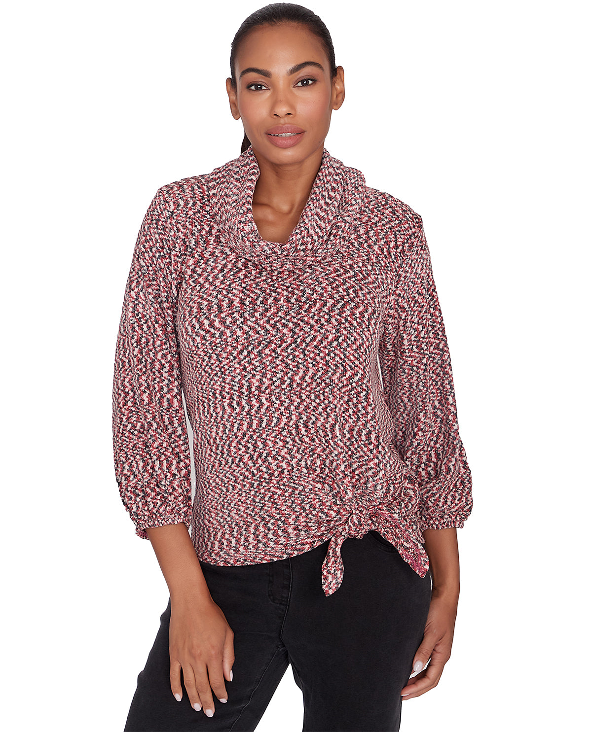 Ruby Road Go Wild Chenille Side Tie Fashion Top