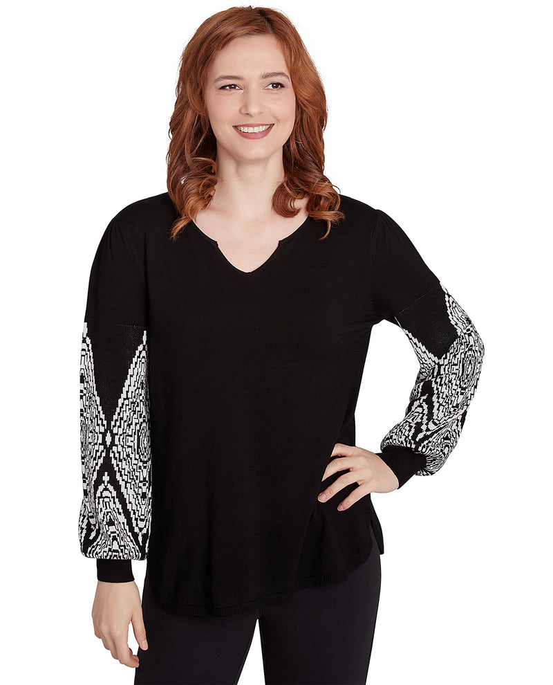 Ruby Road Go Wild Long Sleeve Pullover Sweater