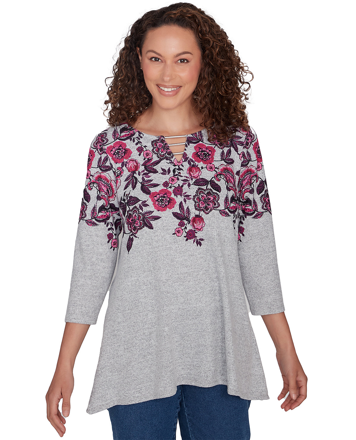 Ruby Road Missy Cozy Season Floral Hatchi Top