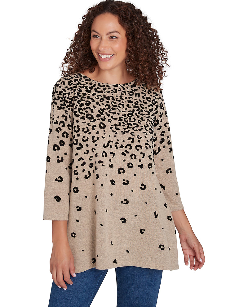 Ruby Road Missy Leopard Spot Print Top