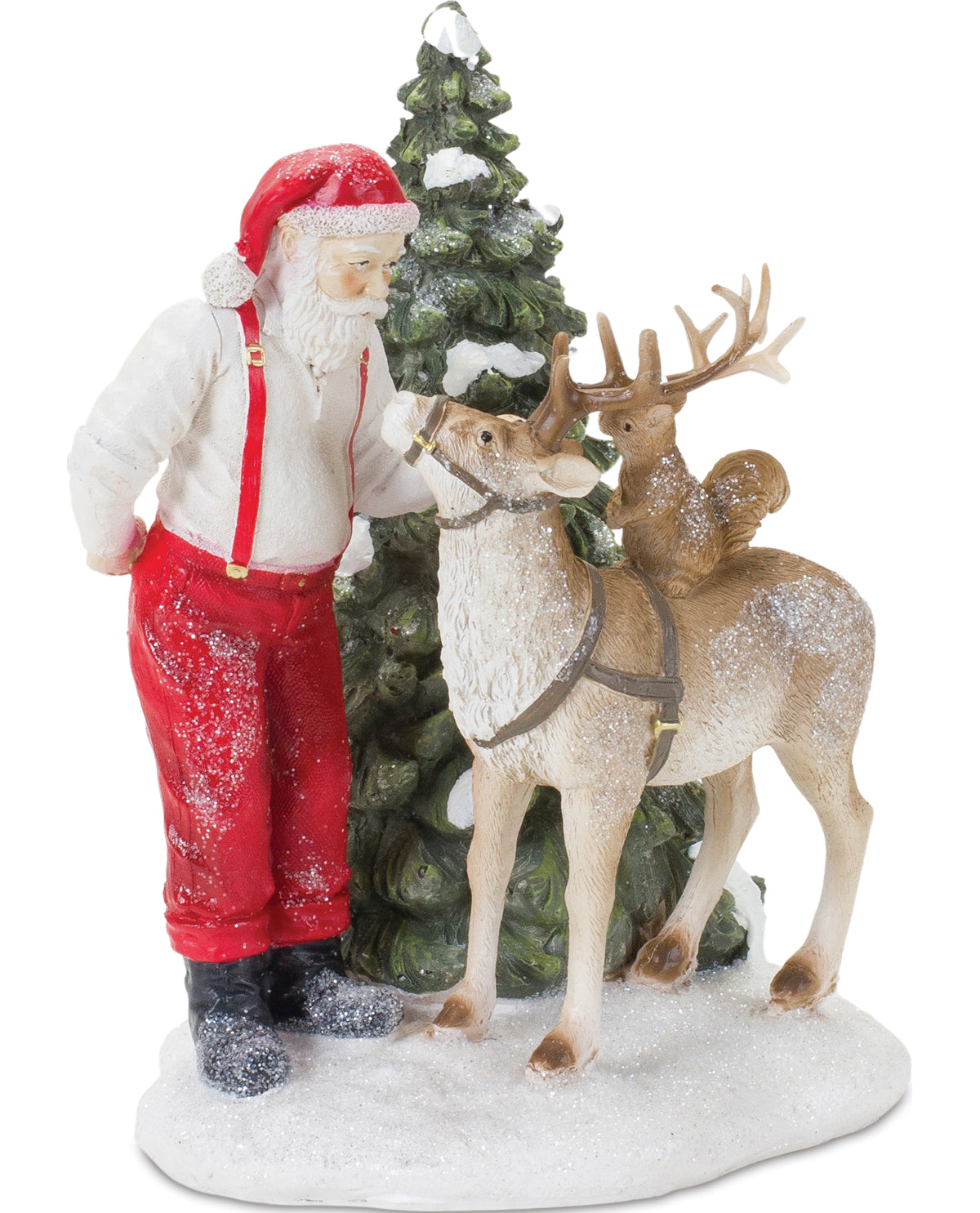 Santa With Animals Resign Figurine