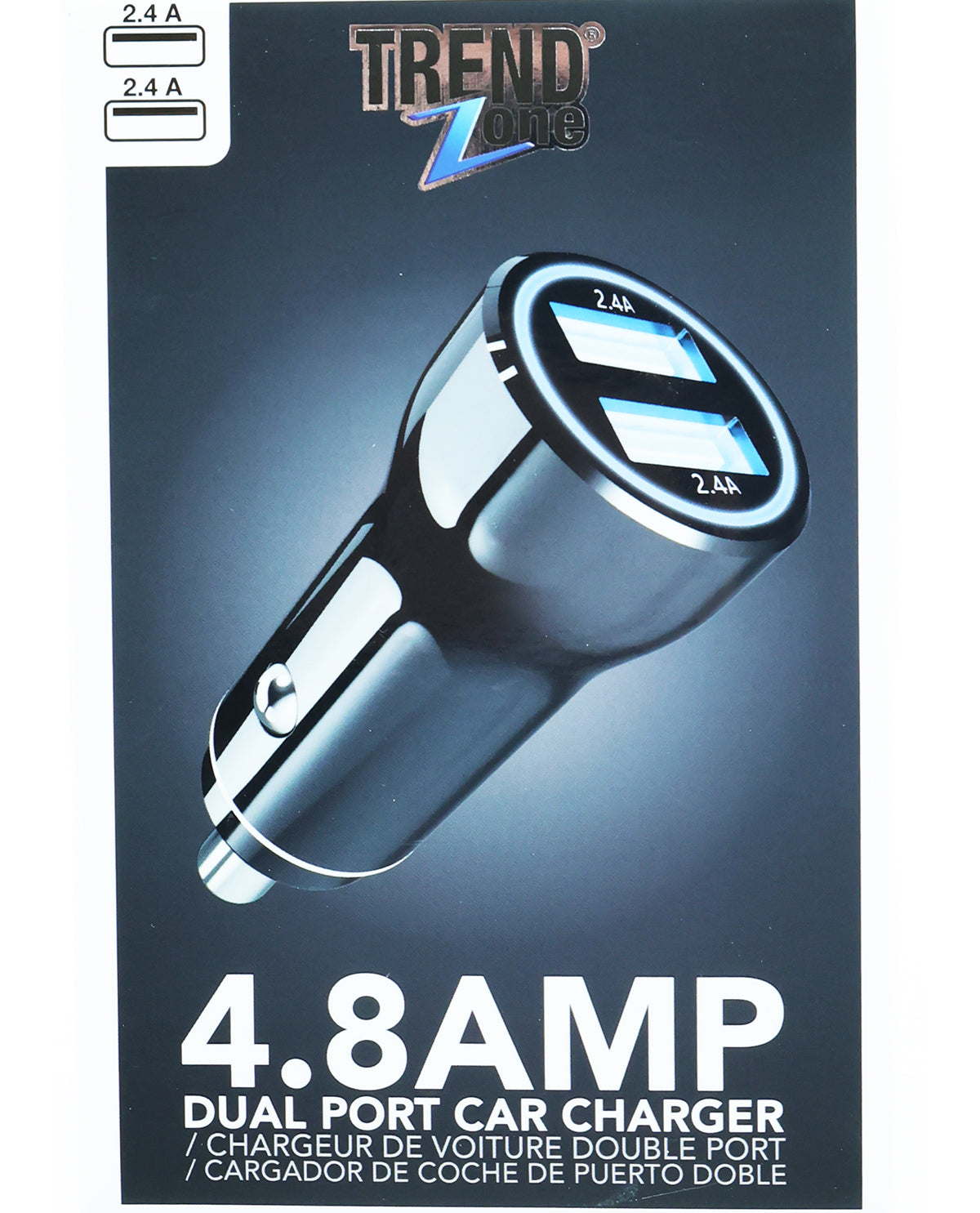 4.8AMP Dual Port Car Charger with LED Light