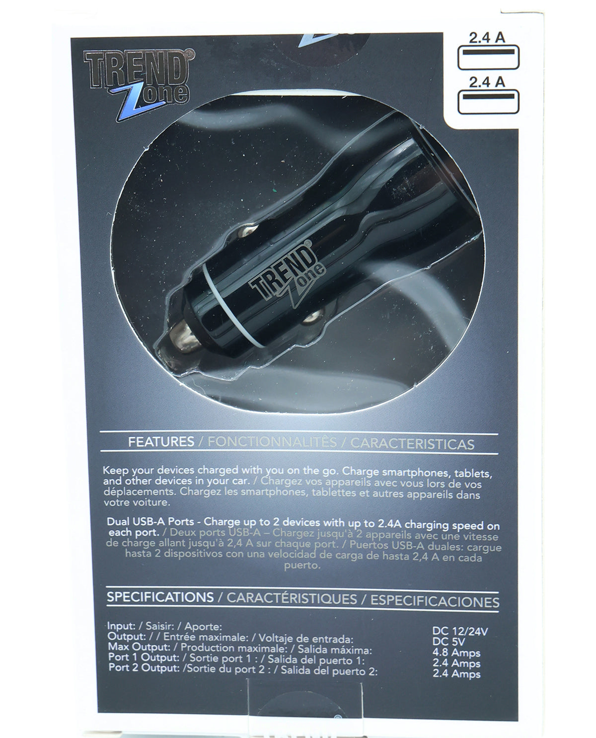 4.8AMP Dual Port Car Charger with LED Light