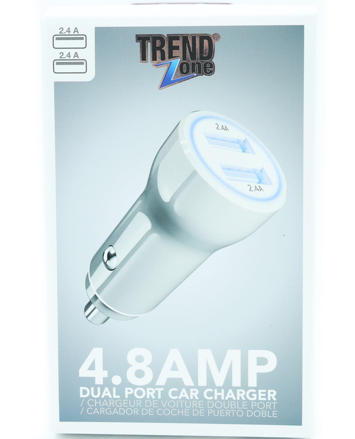 4.8AMP Dual Port Car Charger with LED Light