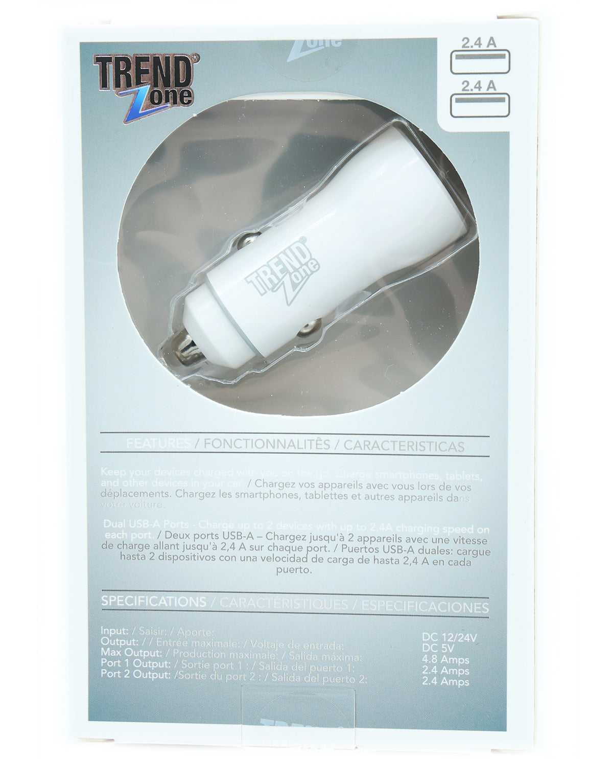 4.8AMP Dual Port Car Charger with LED Light