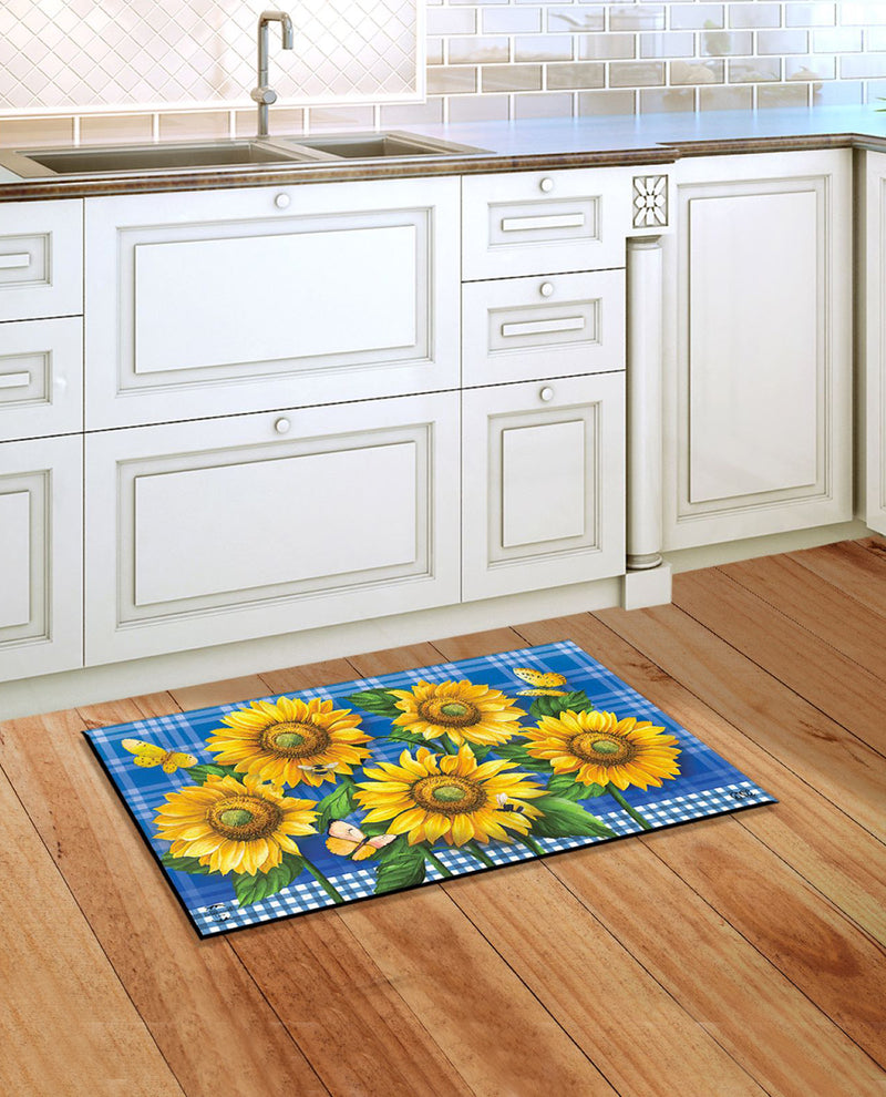 Blue Sunflowers Doormat