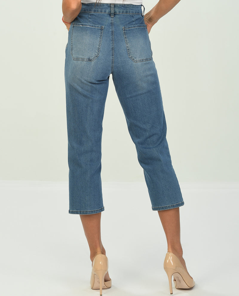 D Jeans Patch Pocket Crop Jean