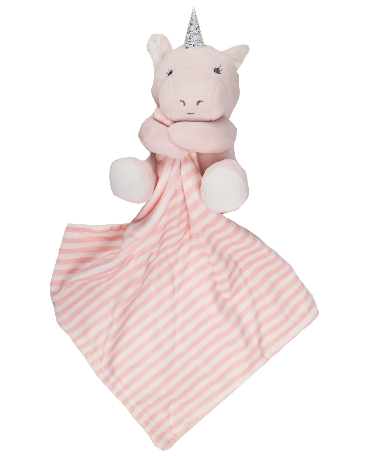 Unicorn with mini stripe blanket lovey toy for baby