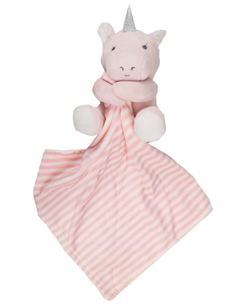 Unicorn with mini stripe blanket lovey toy for baby
