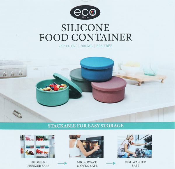 24oz. Seafoam Silicone Round Food Storage Container