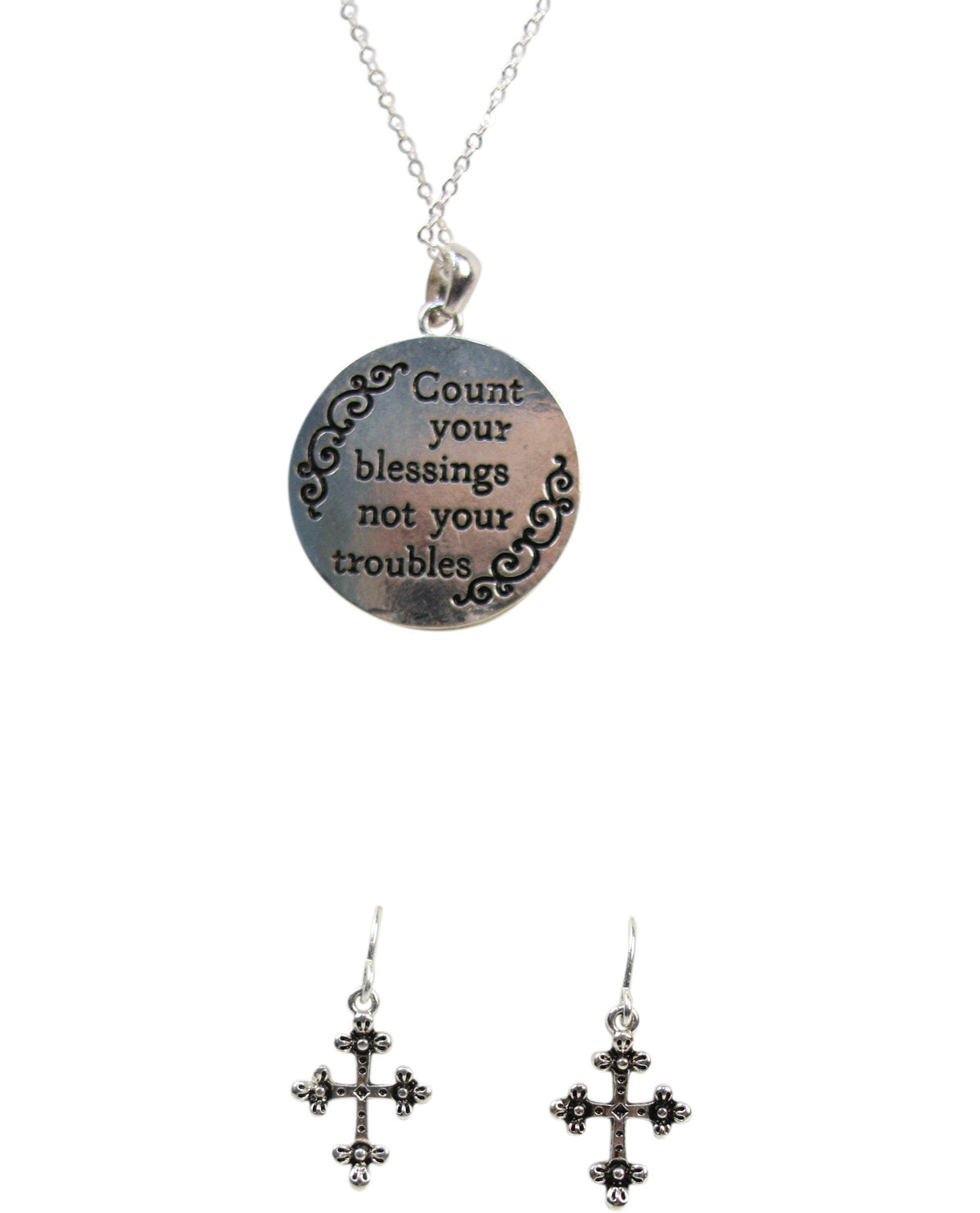 Count Your Blessings Religious Necklace Set