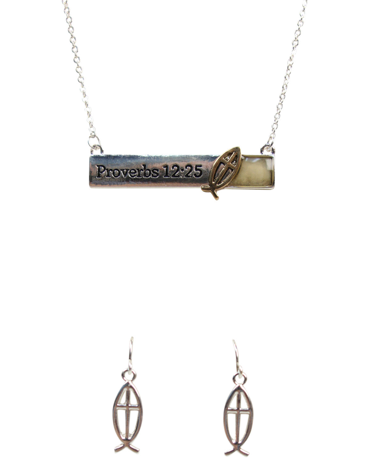 Proverbs 12:25 Religious Necklace Set