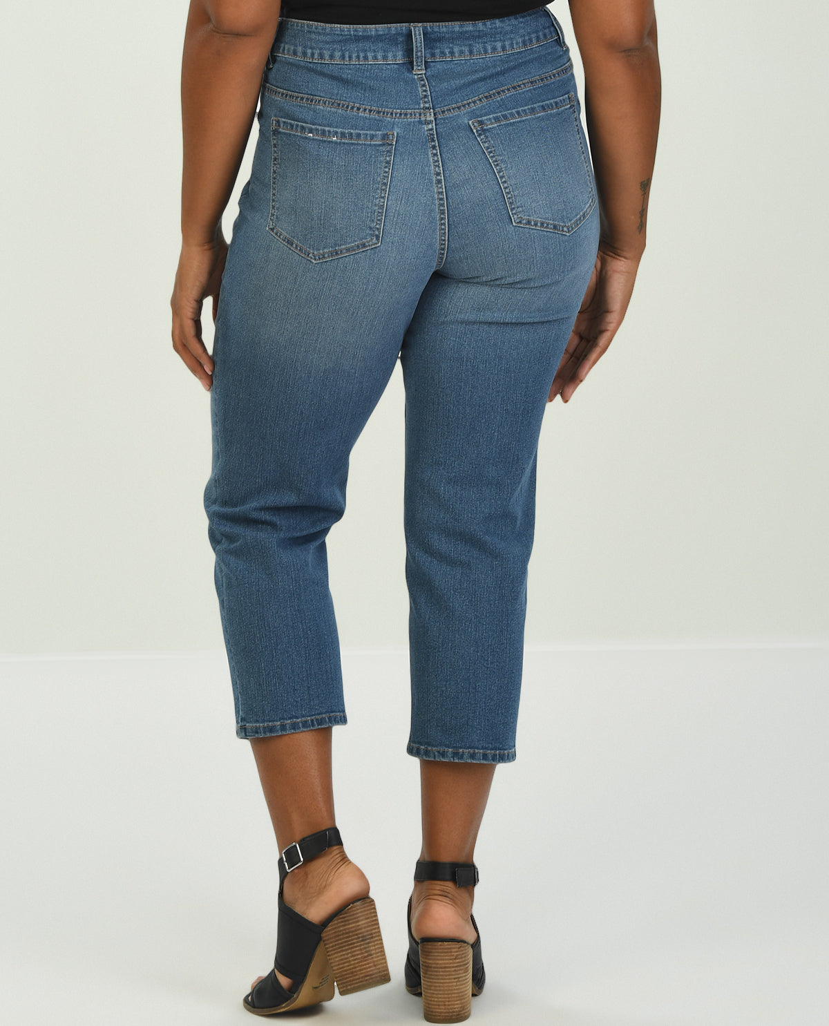 D Jeans Plus Straight Leg Ankle Jean with Pockets