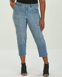 D Jeans Plus Straight Leg Ankle Jean with Pockets