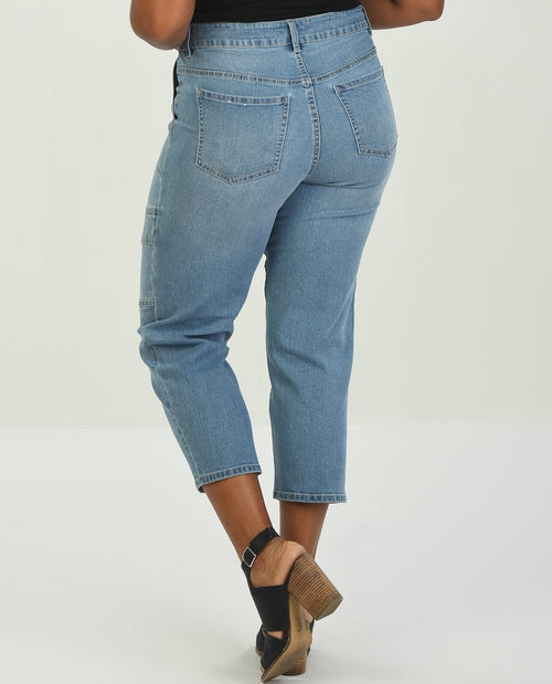 D Jeans Plus Utility Pocket Straight Leg Ankle Jean