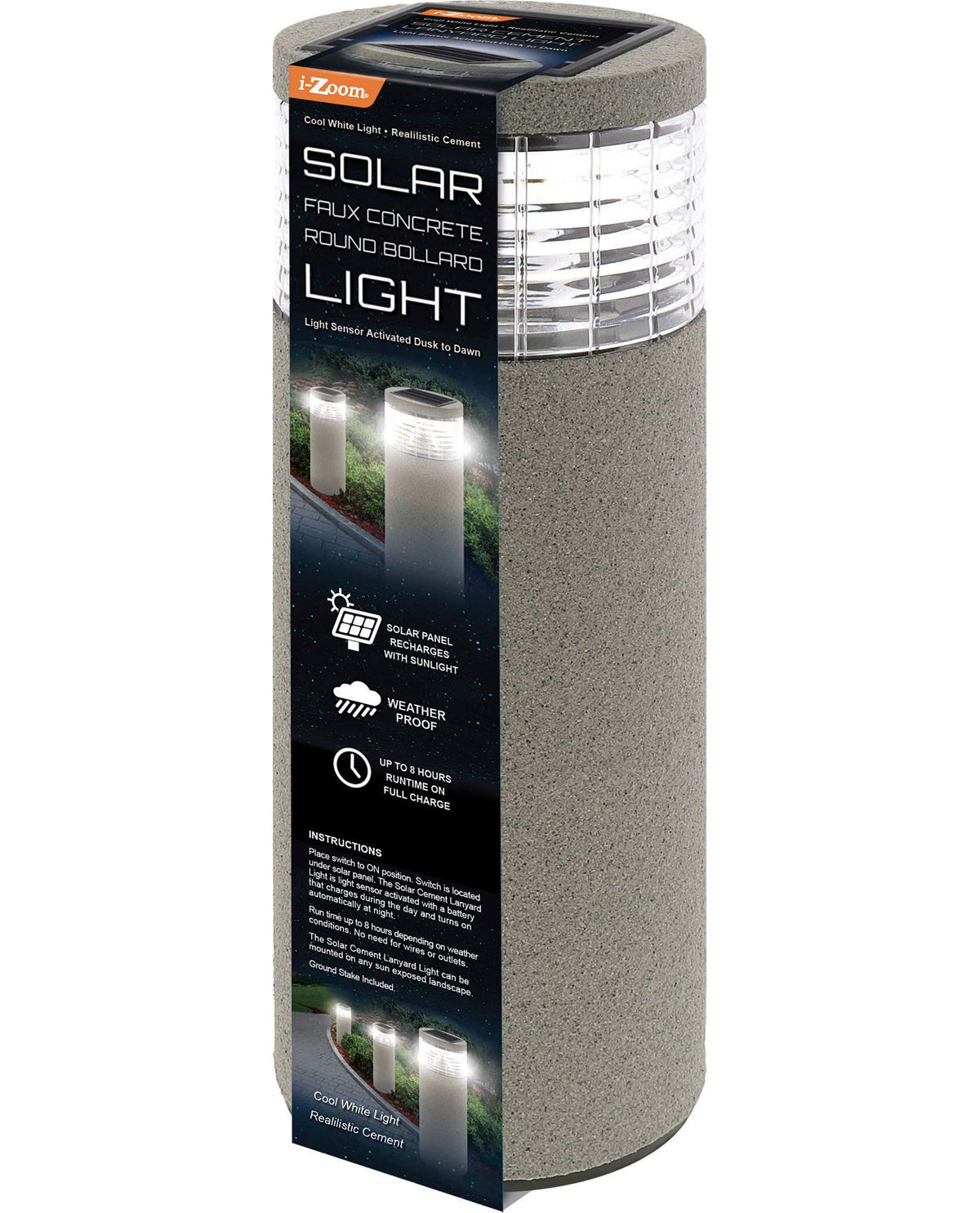 Solar Faux Concrete Light