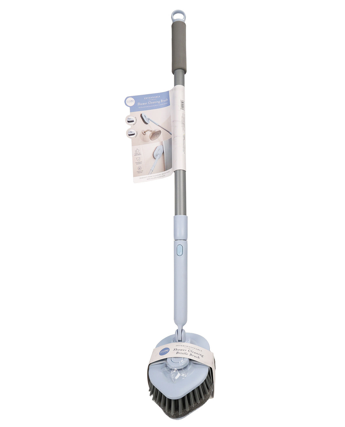 Extendable Shower Cleaning Brush With Spare Head - Sea