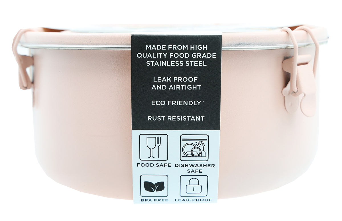 Mauve Airtight Stainless Steel Food Container