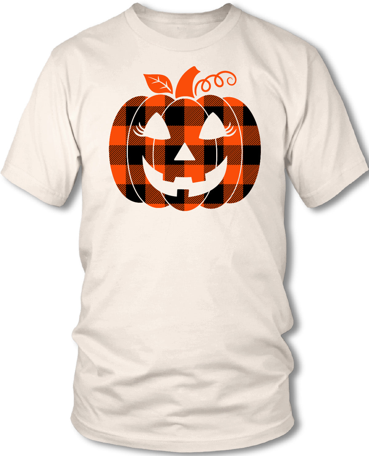Women's Plaid Pumpkin Short Sleeve Tee