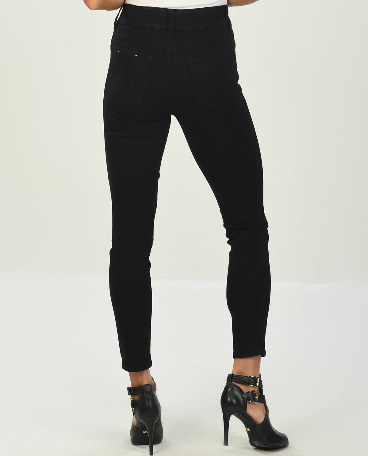 D Jeans Black Double Button Skinny Jeans