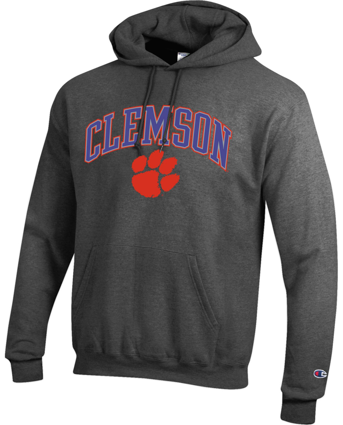 Champion College Powerblend Hoodie Clemson Granite Heather L