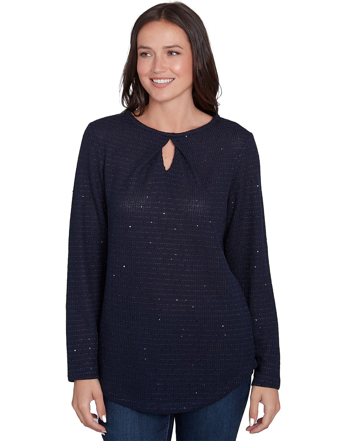 Ruby Road Must Haves II Solid Sequin Knit Top