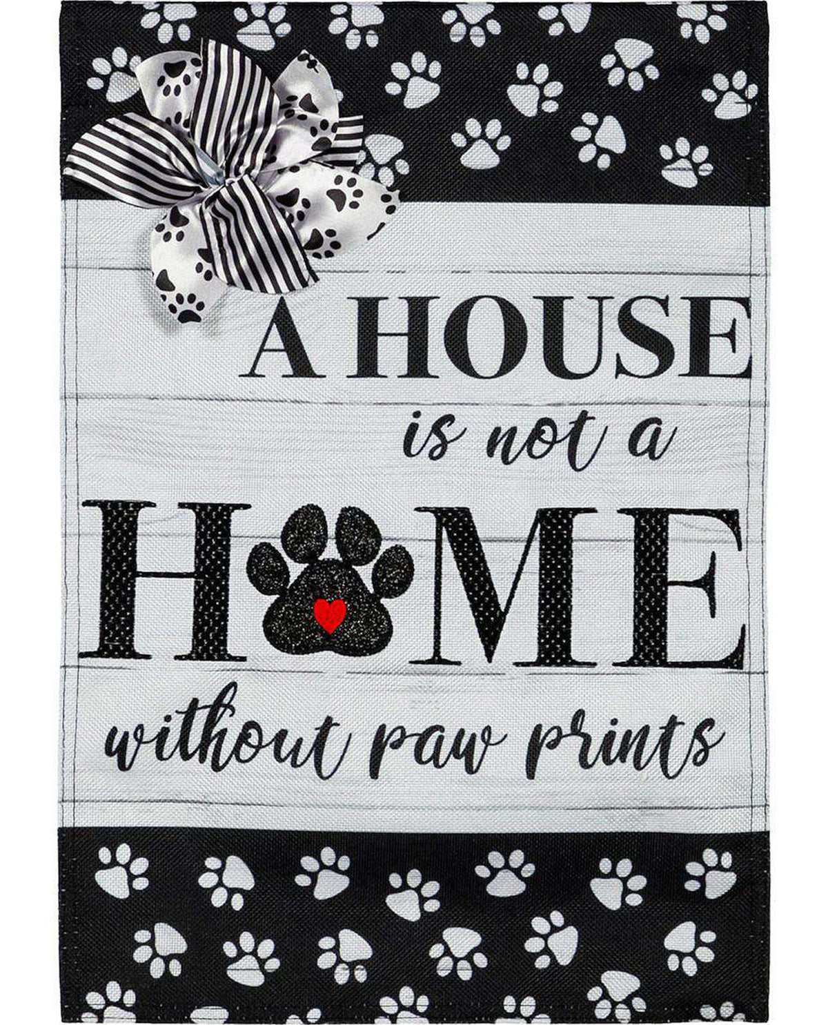 Paw Prints Garden Burlap Flag