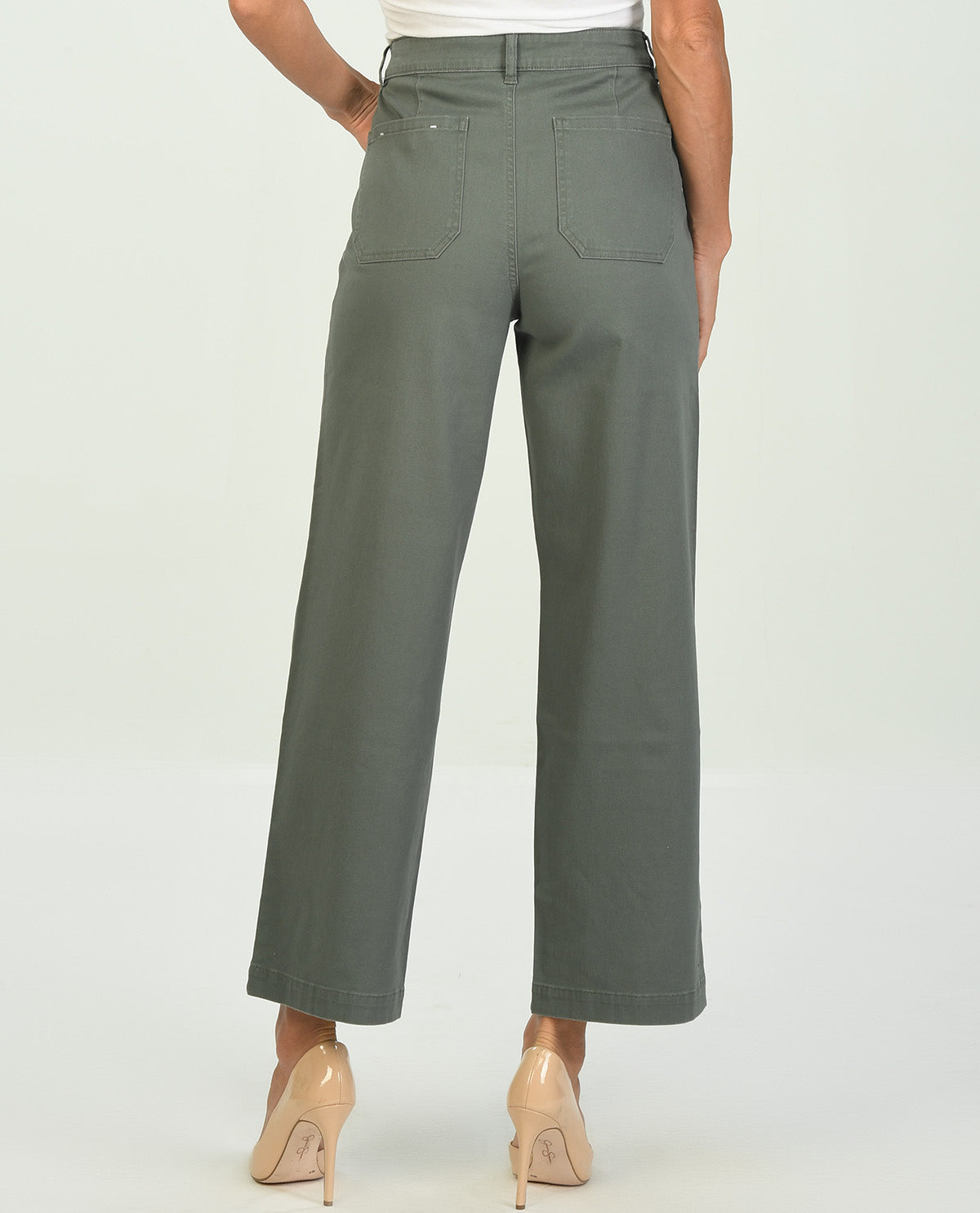 D Jeans Patch Pocket Wide Leg Pant