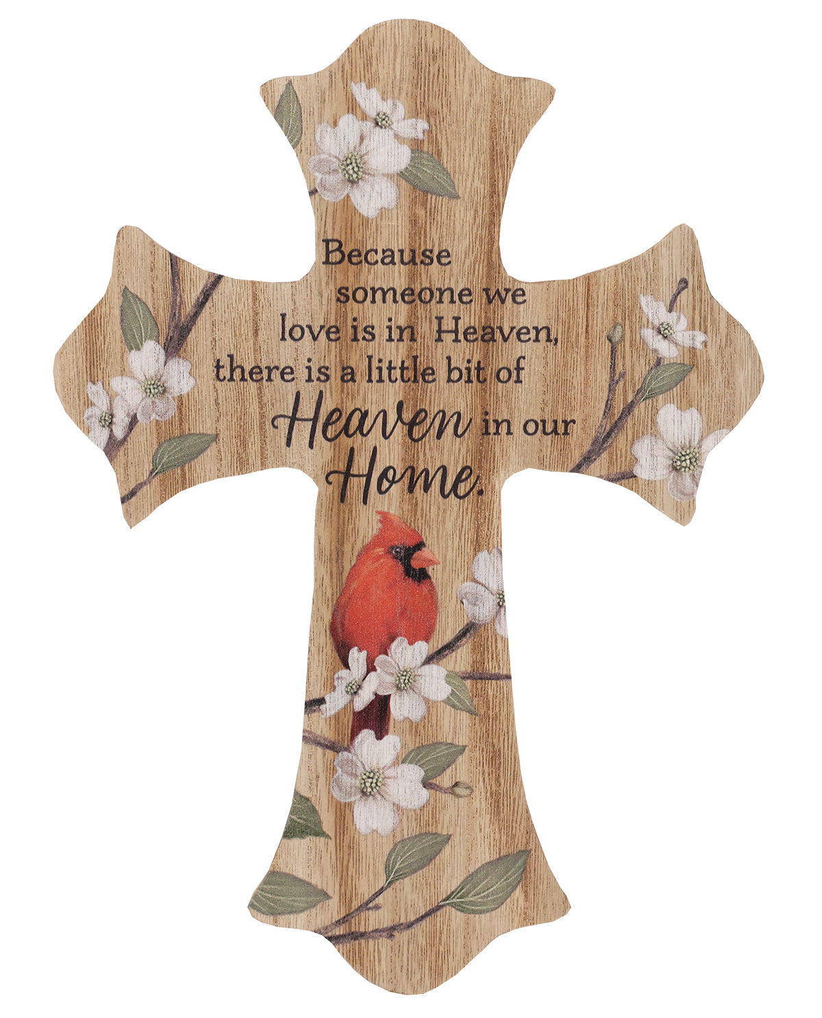 Cardinal Heaven in Our Home Decorative Cross