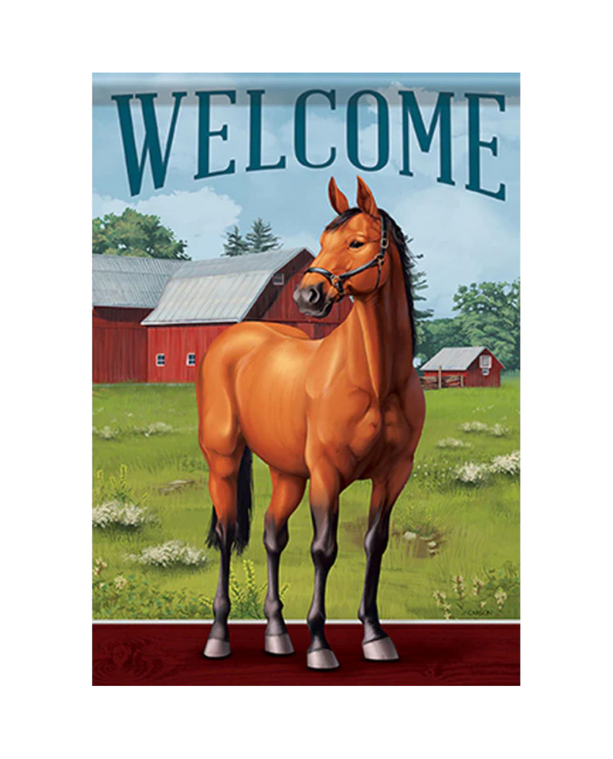 Welcome Horse Garden Flag