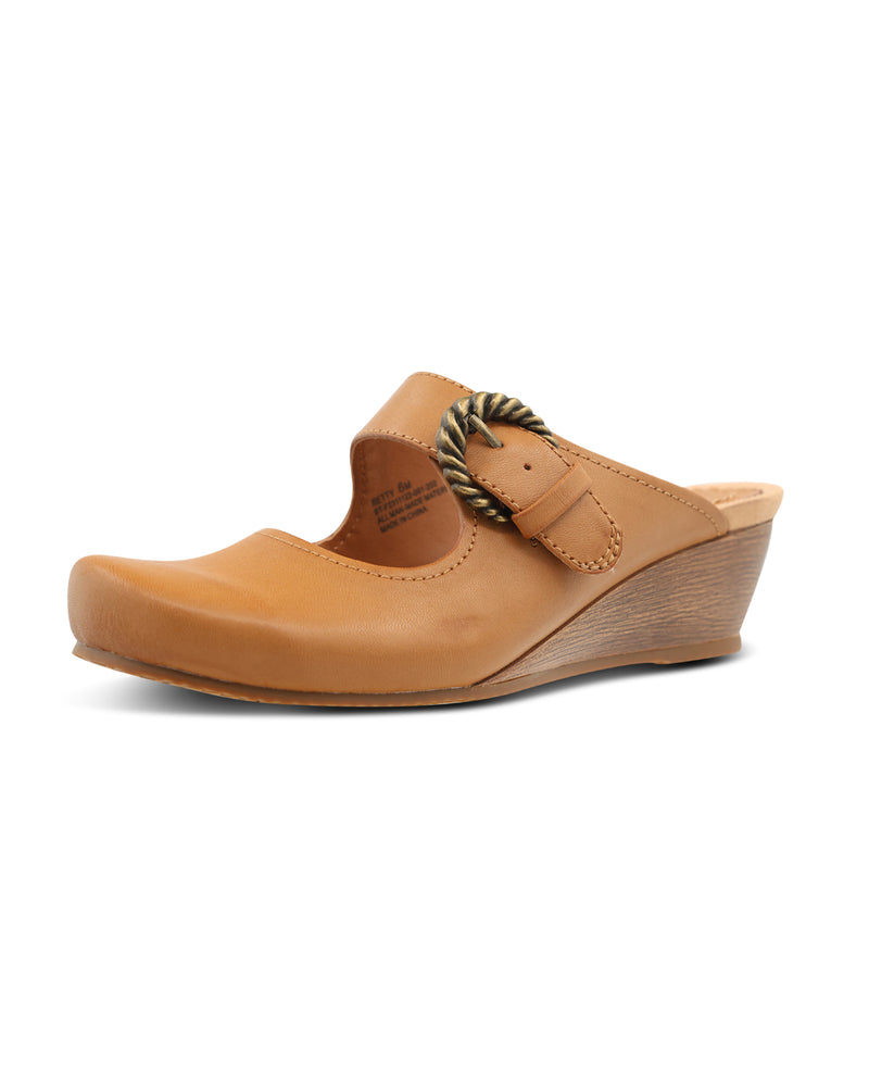 Baretraps Betty Mule Caramel Wedge Sandal