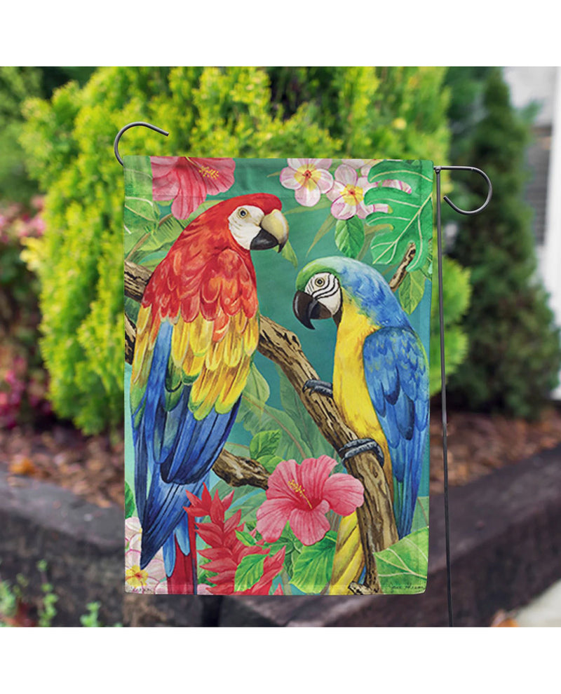 Tropical Parrots Garden Flag