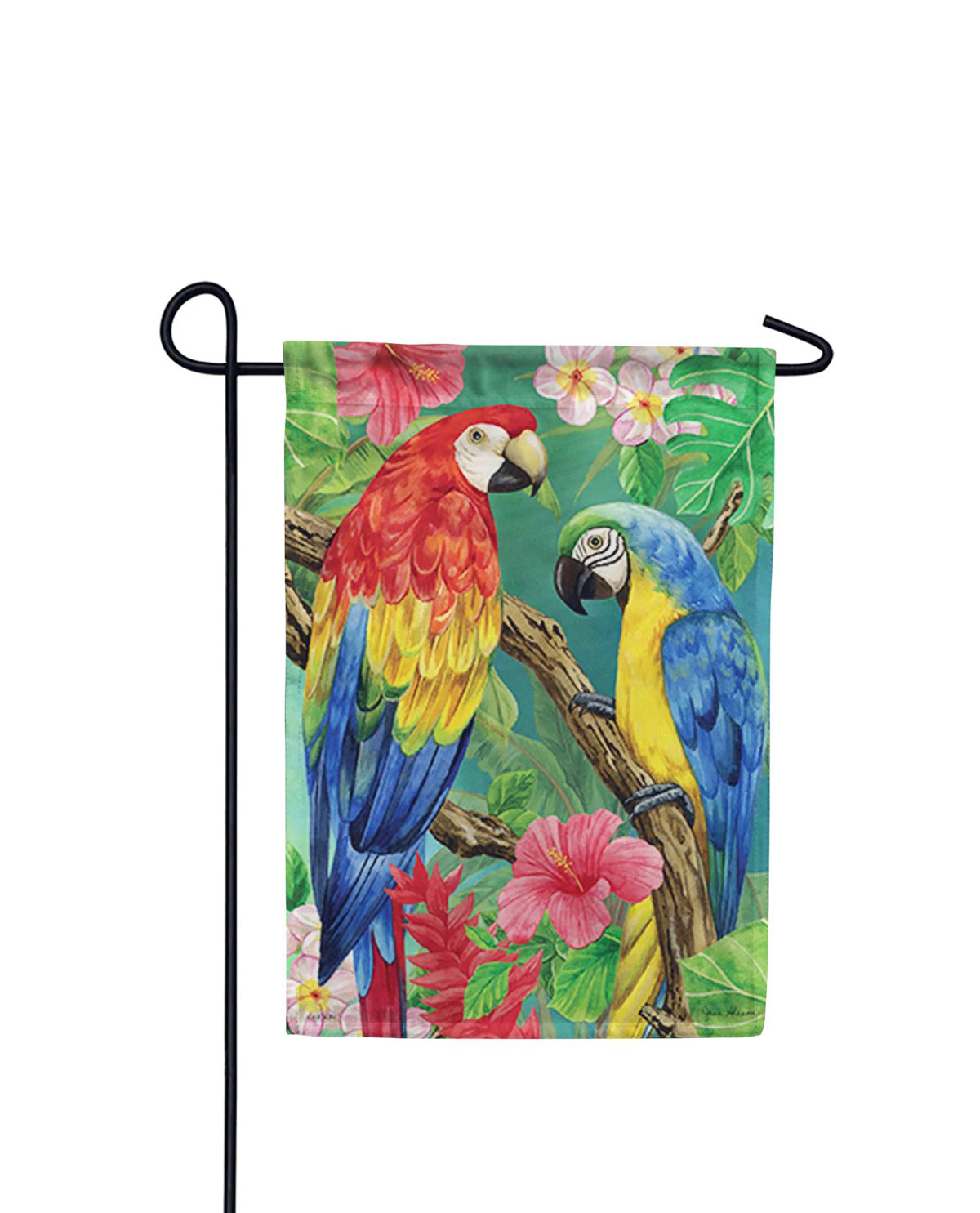 Tropical Parrots Garden Flag